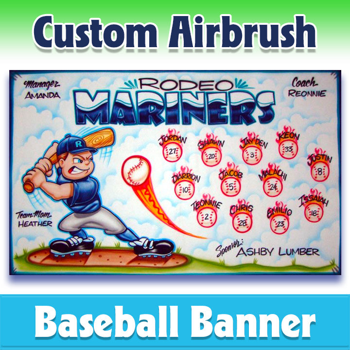 Airbrush Baseball Banner - Mariners -1002