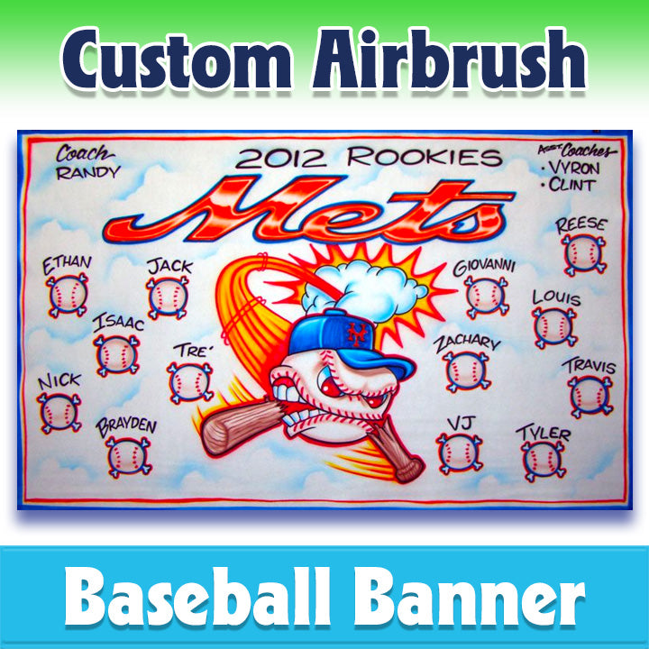 Airbrush Baseball Banner - Mets -1013