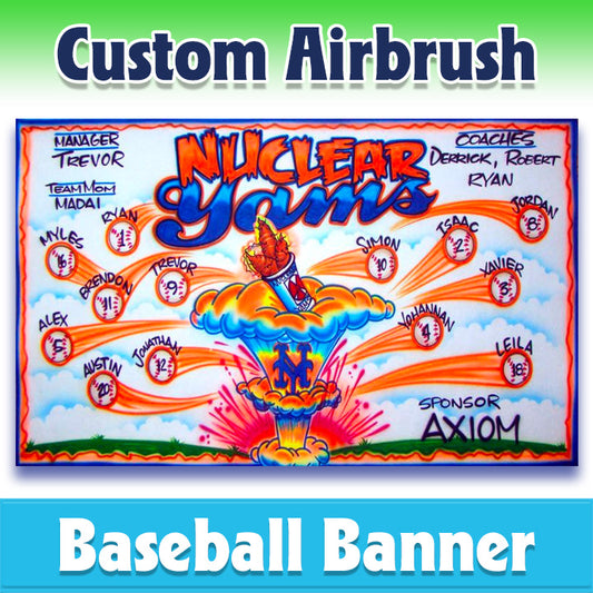 Airbrush Baseball Banner - Mets -1019