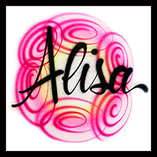 Airbrush T-shirt - Swirly - Name - Script - Stars - Airbrushed T-Shirt - Personalize - Gift - Custom