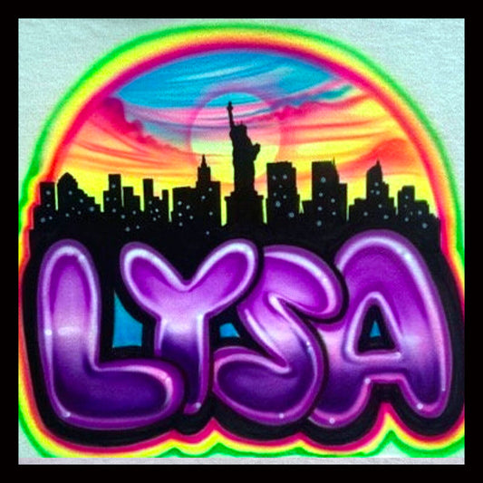 Airbrushed T-shirt * New York cityscape * You choose color