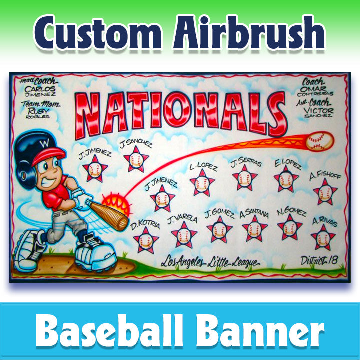 Airbrush Baseball Banner - Nationals -1004