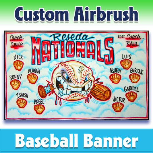 Airbrush Baseball Banner - Nationals -1018