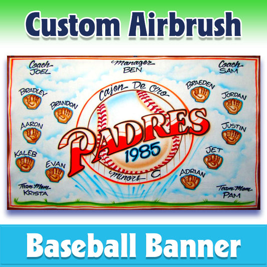 Airbrush Baseball Banner - Padres -1010