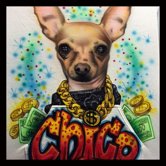 Airbrush T-shirt - Pet Portrait with Bling - You Choose Colors