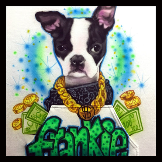 Airbrush T-shirt - Pet Portrait with Bling - You Choose Colors