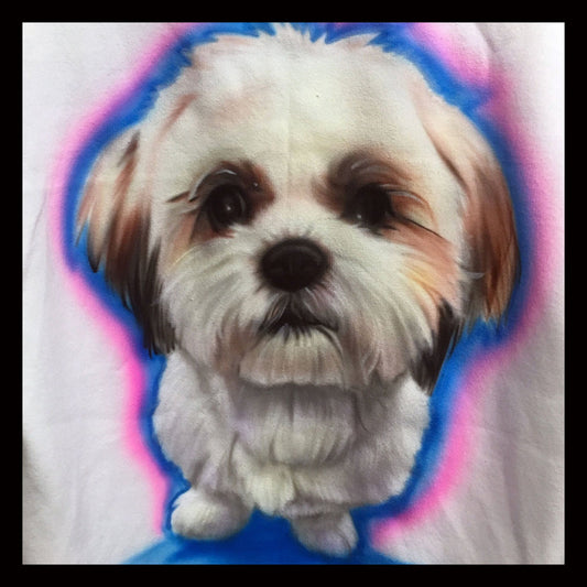 Airbrush T-shirt - Pet Portrait - Your Choice of Name & Colors