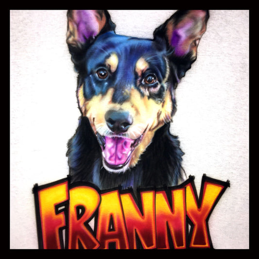 Airbrush T-shirt - Pet Portrait - Your Pet's Name - You Choose the Colors