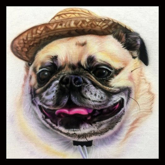 Airbrush T-shirt - Pet Portrait - Your Pet's Name - You Choose Colors