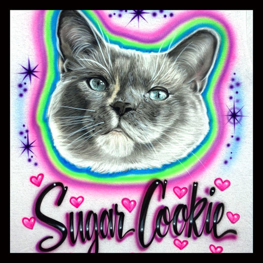 Airbrush T-shirt - Pet Portrait - Hearts