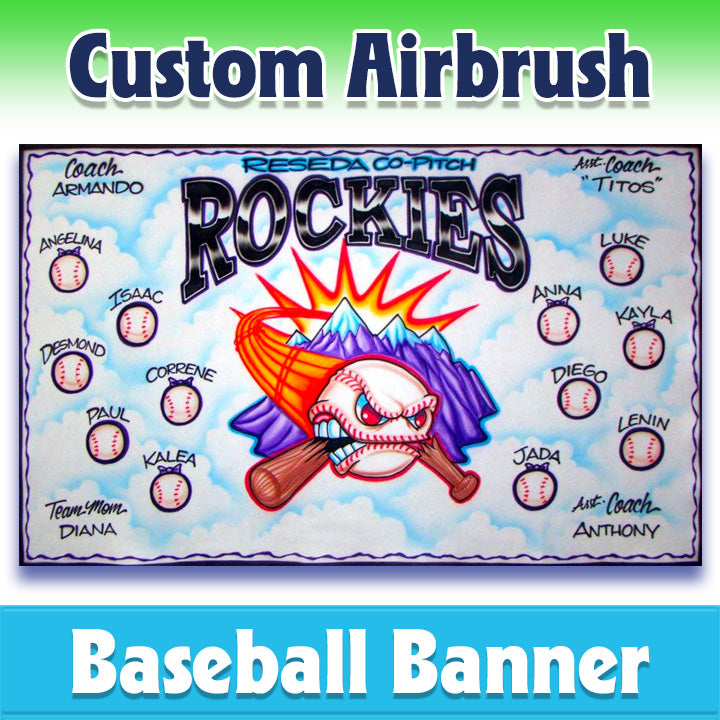 Airbrush Baseball Banner - Rockies -1004