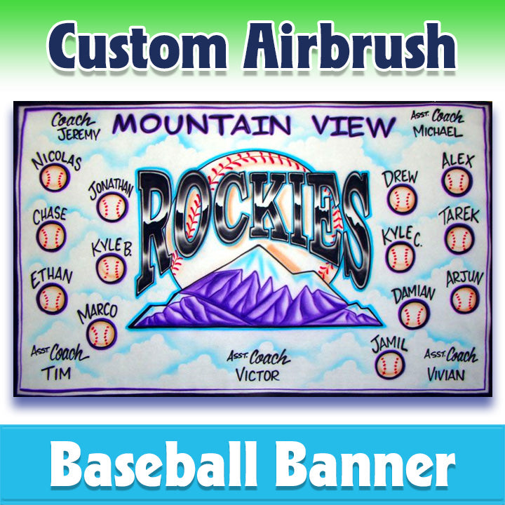 Airbrush Baseball Banner - Rockies -1008