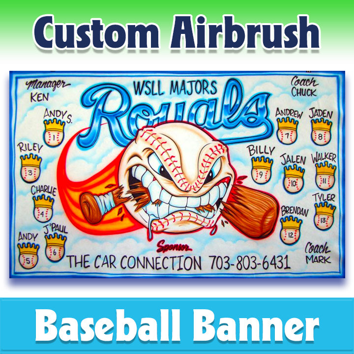 Airbrush Baseball Banner - Royals -1011