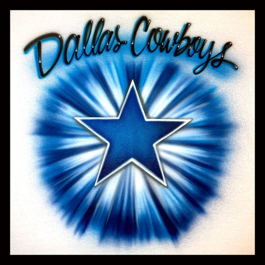 Airbrush T-shirt - Football - Cowboys - Personalize - Your Team - Your Name