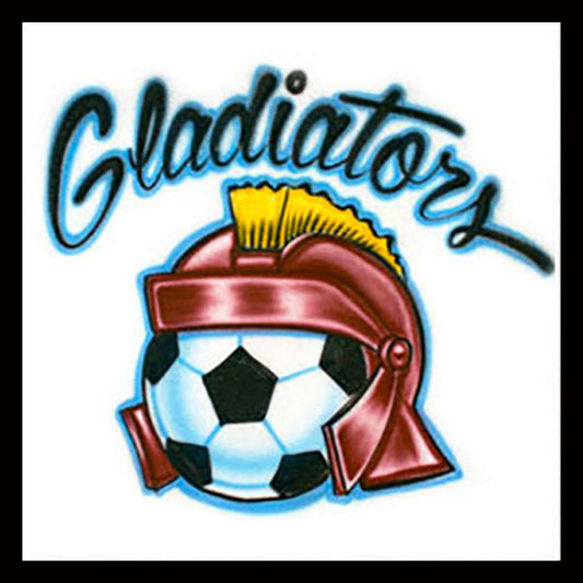 Airbrush T-shirt - Soccer - Gladiator - Your Word