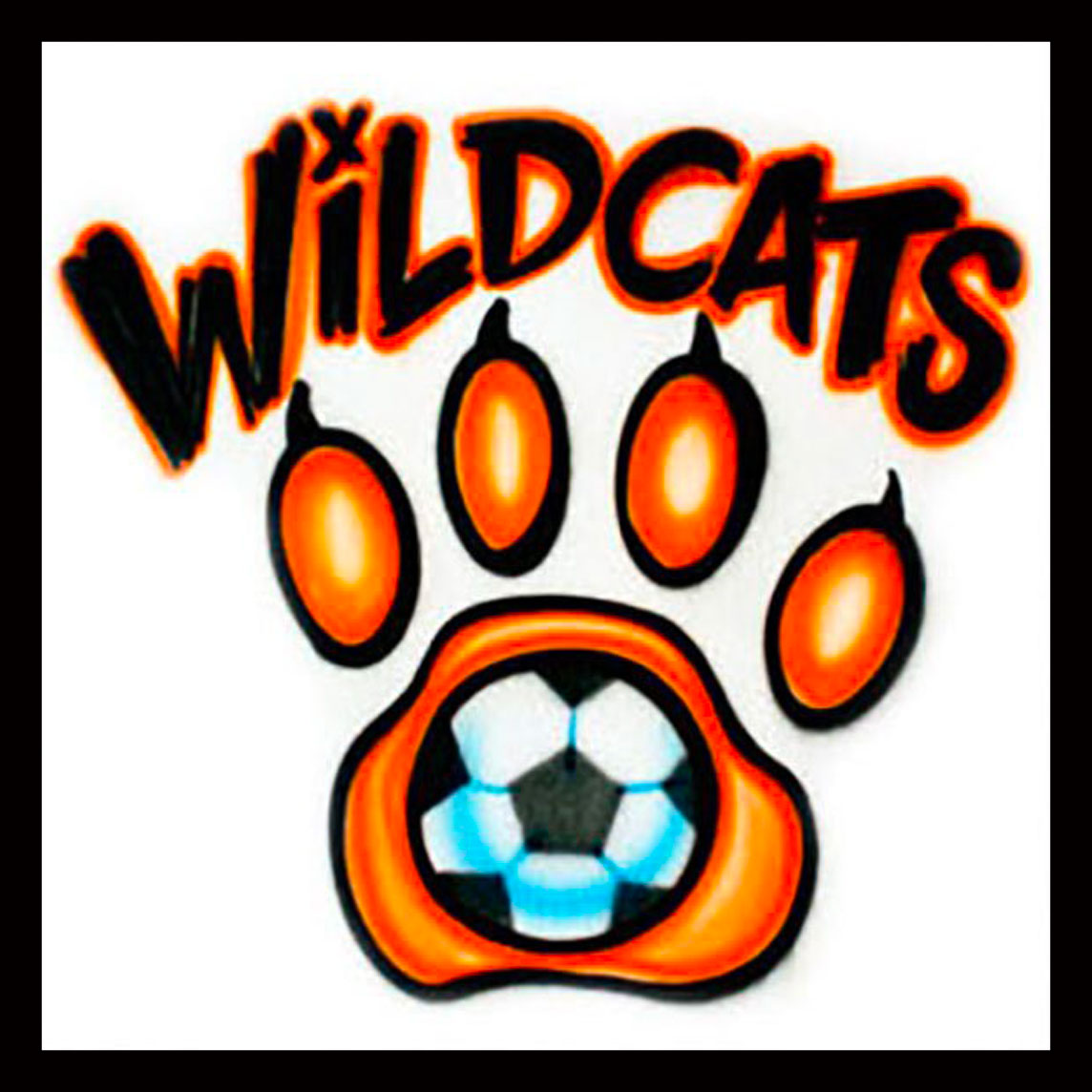 Airbrush T-shirt * Soccer Wildcats * Your Name