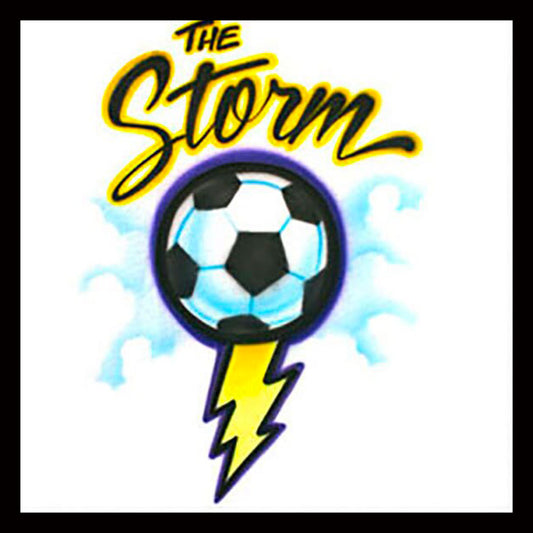 Airbrush T-shirt * Soccer Storm * Your Name