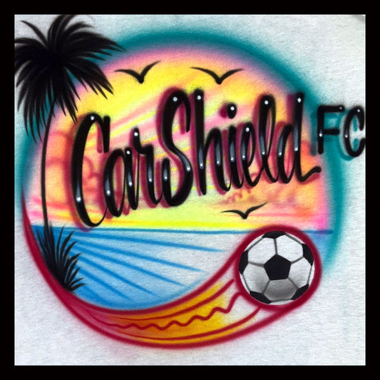 Airbrush T-shirt - Soccer - Your Sport - Beach