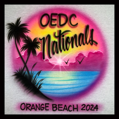 Beach airbrushed t-shirt with your sport