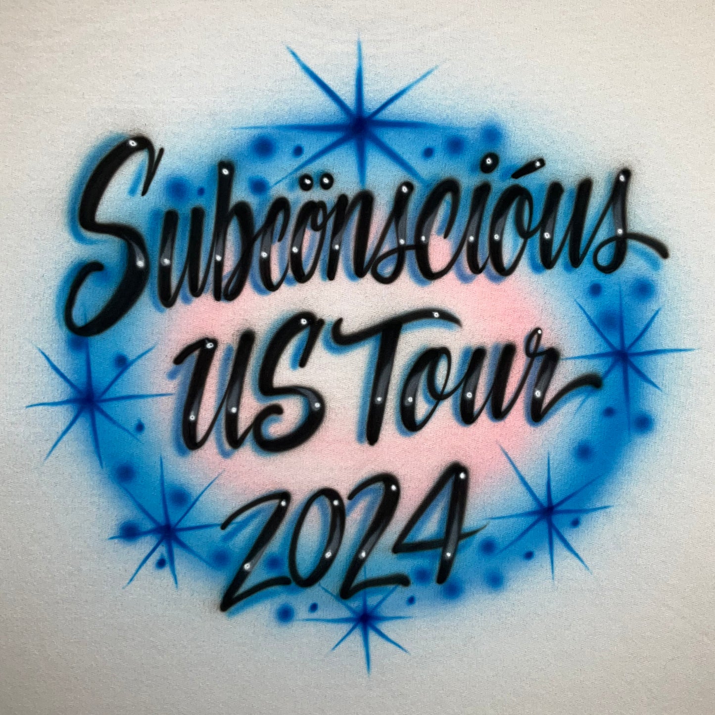 Concert tour airbrushed t-shirt with starbursts