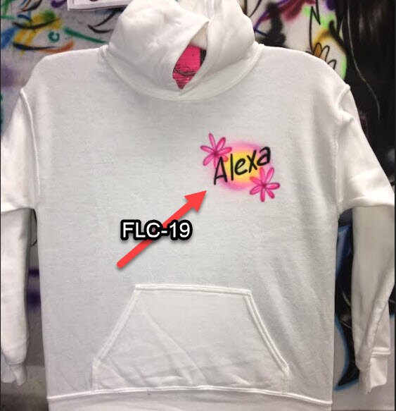 Airbrush T-shirt  *  Heart * Your Name  *  You Choose Color